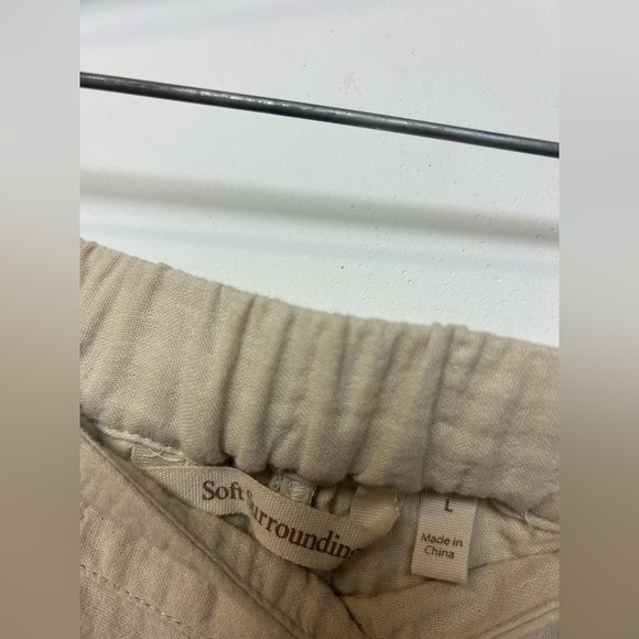 NWT SOFT SURROUNDINGS Lale Gauze pull on tan/Brown Cotton pants Size L Neutral - Picture 4 of 11